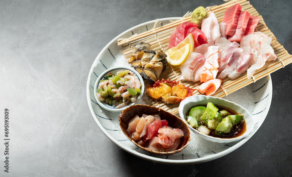 Various kinds of fresh sashimi Various kinds of fresh sashimi