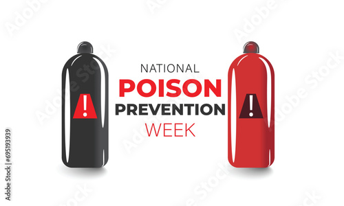 National Poison prevention week. background, banner, card, poster, template. Vector illustration.
