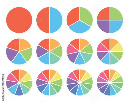 Cycle diagram pie chart set, infographic template