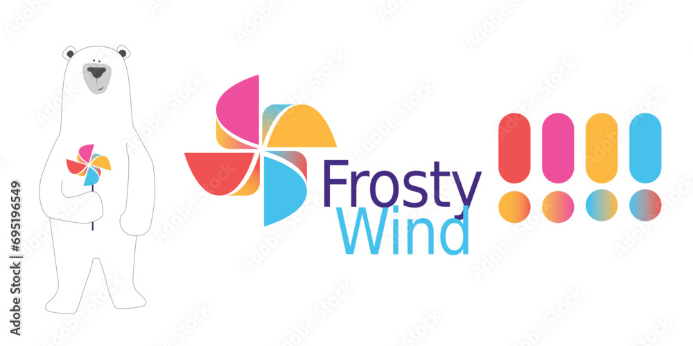 Fototapeta premium Frosty The Polar Bear and Frosty Wind