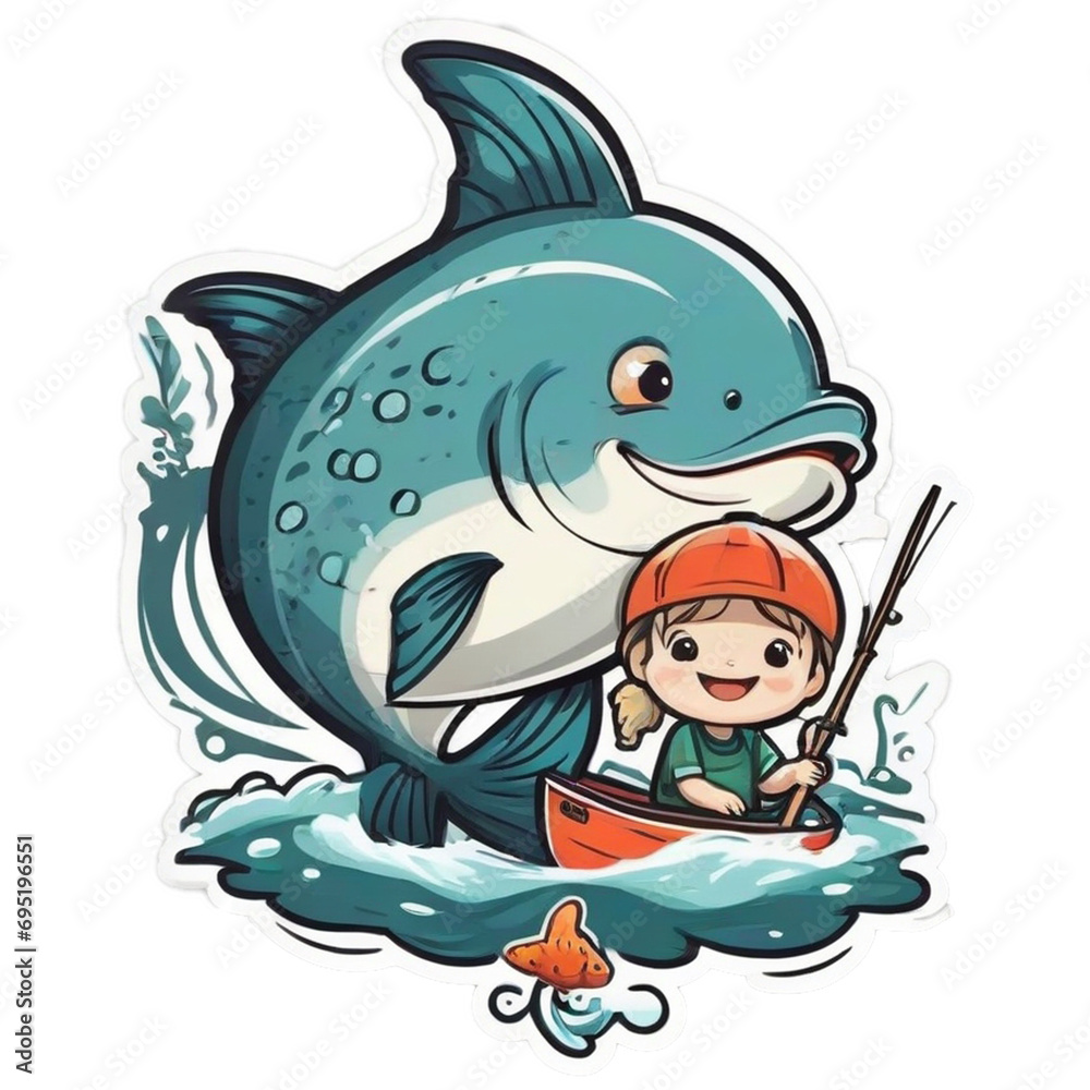 Naklejka premium Fisherboy