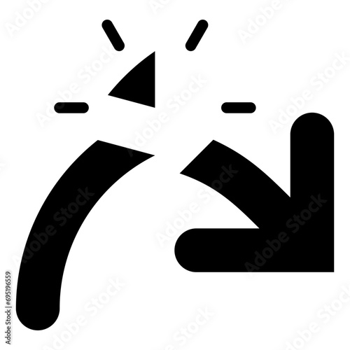 Broken Arrow Glyph Icon 