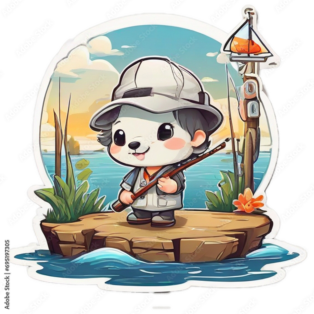 Naklejka premium Fisherboy