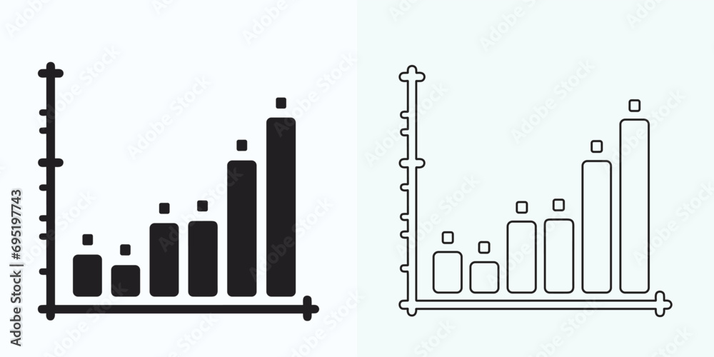 Growing Graph Icon, Bar Chart Icon, Infographic, Growths Chart Collection For Business Improvement Analytics, Diagram Symbol, Financial Profit Chart Bar Vector Illustration