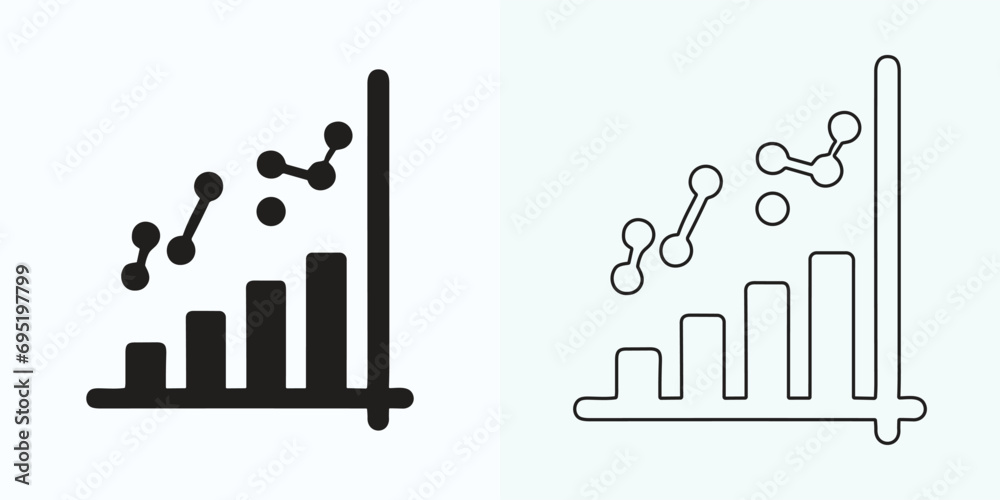 Obraz premium Growing Graph Icon, Bar Chart Icon, Infographic, Growths Chart Collection For Business Improvement Analytics, Diagram Symbol, Financial Profit Chart Bar Vector Illustration