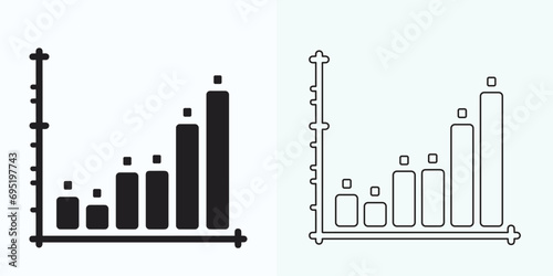Growing Graph Icon, Bar Chart Icon, Infographic, Growths Chart Collection For Business Improvement Analytics, Diagram Symbol, Financial Profit Chart Bar Vector Illustration