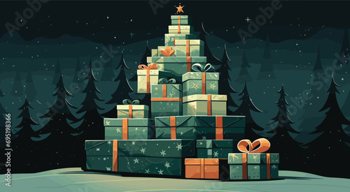 serene vector scene of a pristine snow globe with a wintry landscape inside snow globe clear