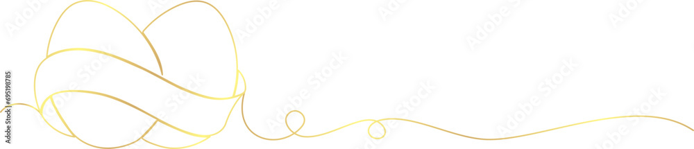 Illustration of a easter day with golden line art style of vector