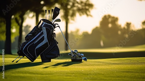 Golf clubs from a golf bag to play competitive games on the course