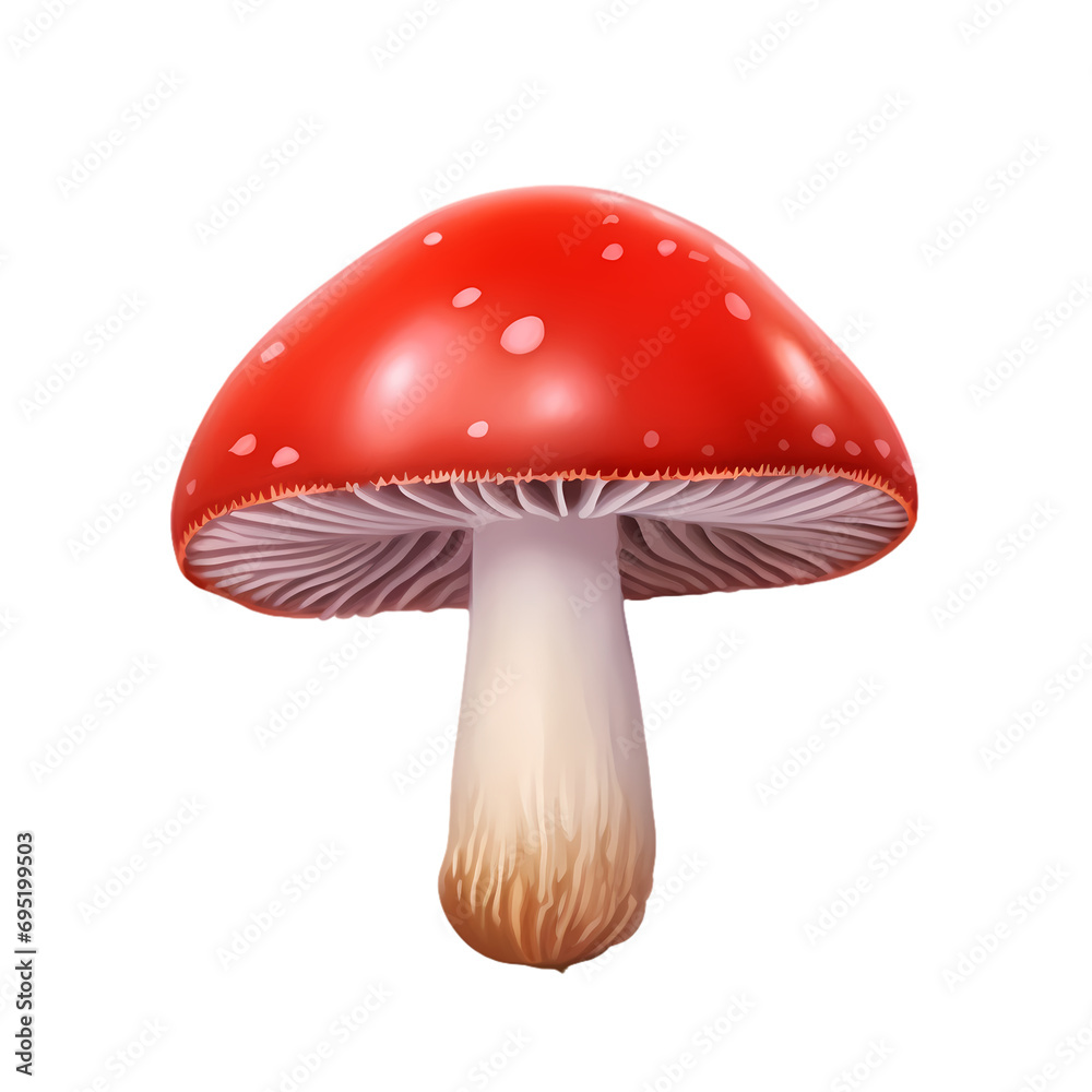 Red mushroom isolated on transparent background Red mushroom isolated on transparent background