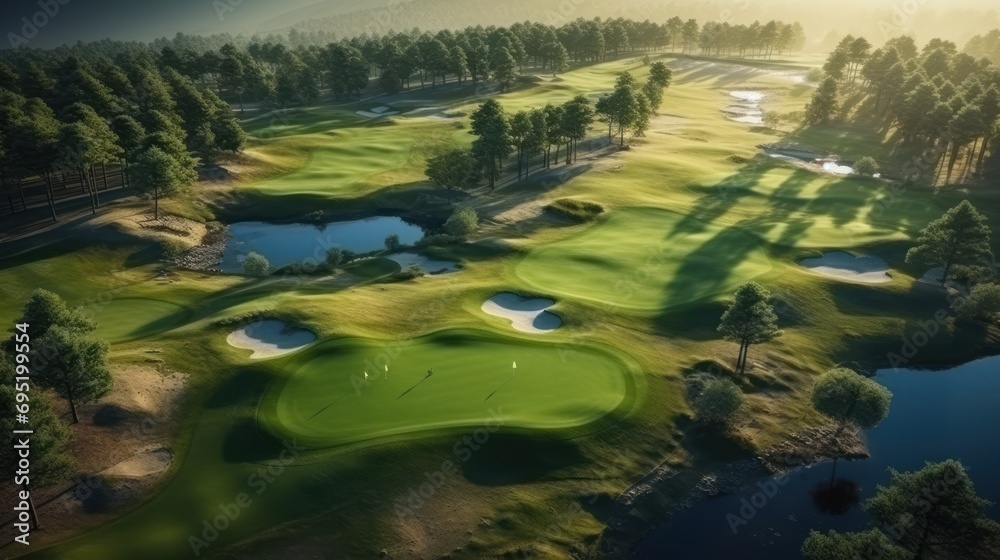 Top view, aerial view of future standard golf green. Top view, aerial view of future standard golf green.