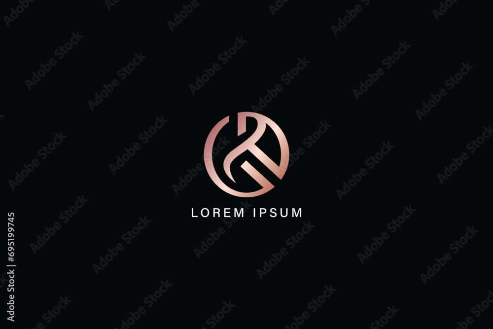 Naklejka premium rg letter modern luxury logo, abstract style design creative golden wordmark design typography illustration, rg wordmark, gr logo