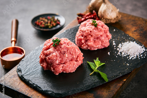 raw minced meat on a plate