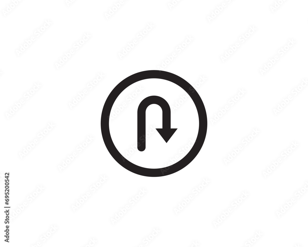 Uturn icon vector symbol design illustration Uturn icon vector symbol design illustration
