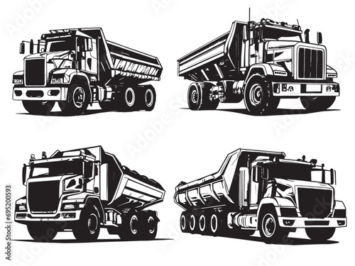set of trucks illustration