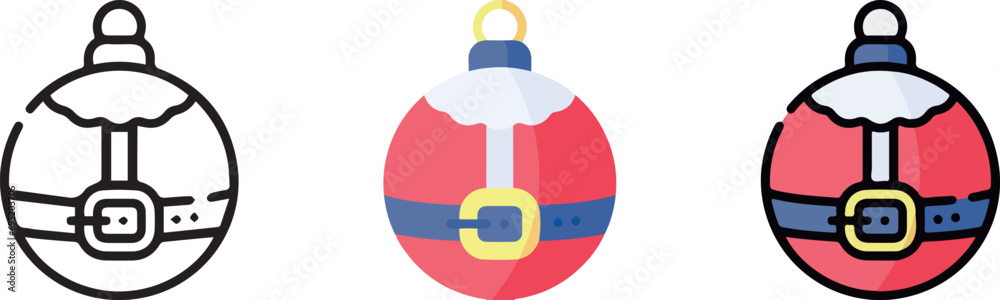 cute christmas icon with 3 different styles. cute christmas icon with 3 different styles.
