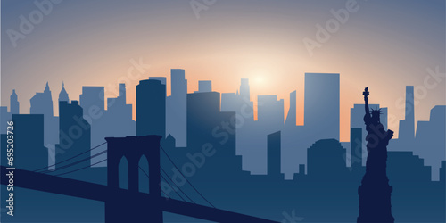 New York in silhouette style