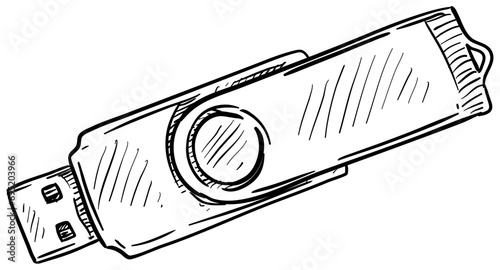 usb drive handdrawn illustration
