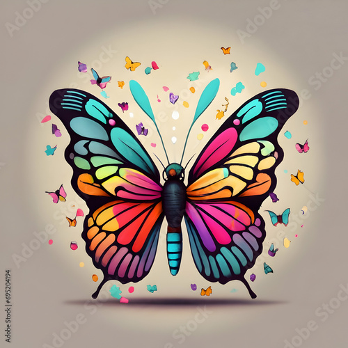 abstract background with butterfly for Tishsurt design, ai generated
