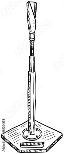 baseball field equipment handdrawn illustration