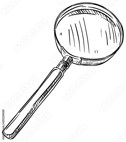 magnifying glass handdrawn illustration