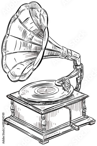 gramophone handdrawn illustration