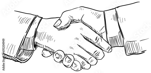 shake hands handdrawn illustration