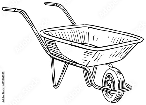 wheelbarrow handdrawn illustration