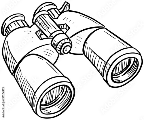 binoculars handdrawn illustration