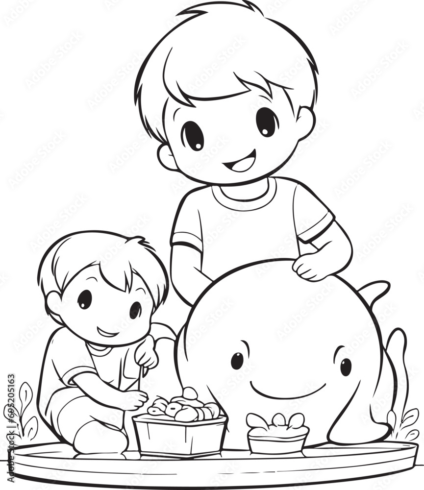 hand drawn cute elephant outline illustration hand drawn cute elephant outline illustration