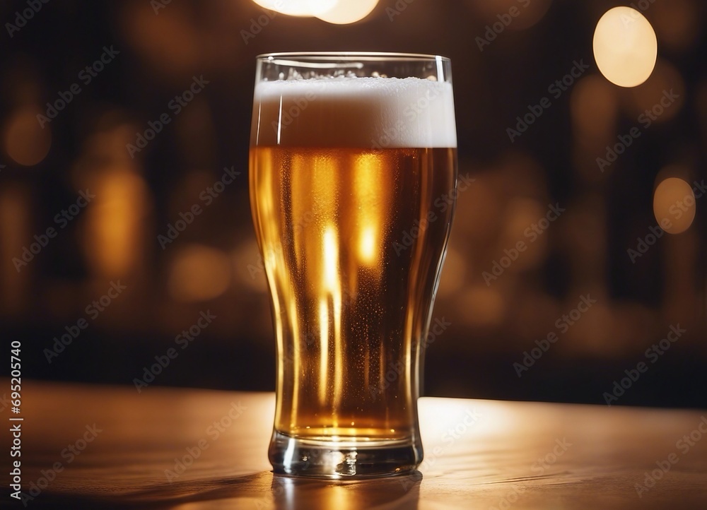 glass of beer on the table glass of beer on the table