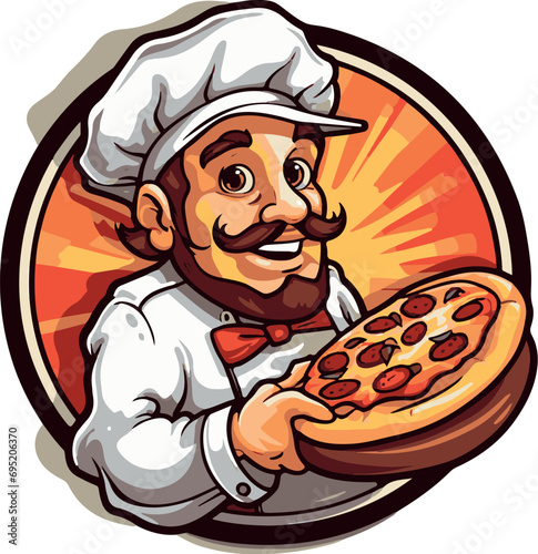 Pizzabäcker Logo, KI generiert