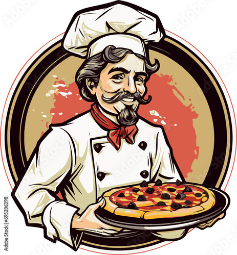 Pizzabäcker Logo, KI generiert