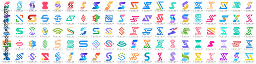 collection abstract letter S logo design. modern logotype S design with colorful. vector illustration