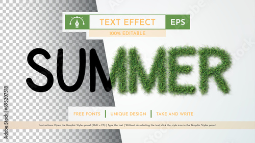 Summer Grass - Editable Text Effect, Font Style