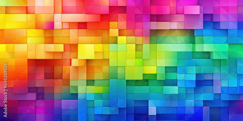 Pixel texture bright rainbow color background.