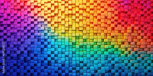 Pixel texture bright rainbow color background.
