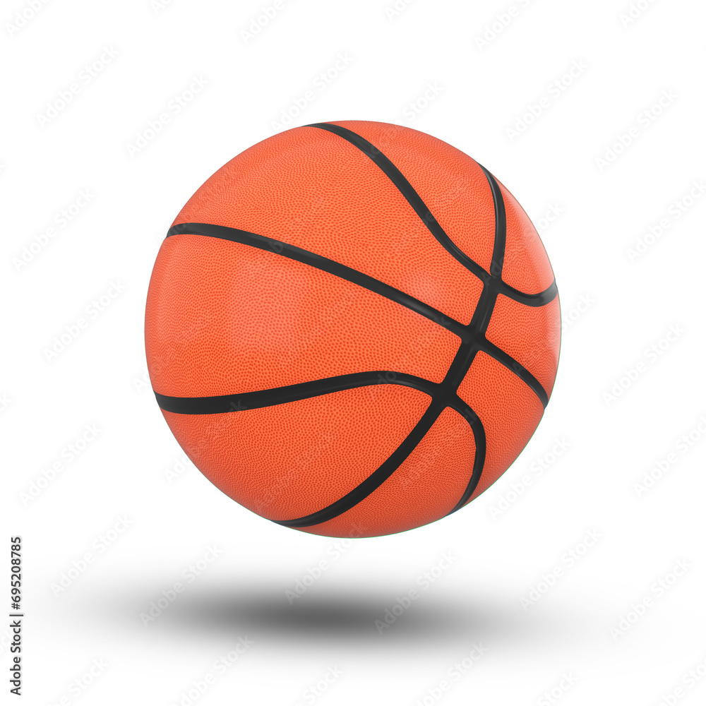 3D Rendering Basketball Ball Isolated On Transparent Background, PNG File Add