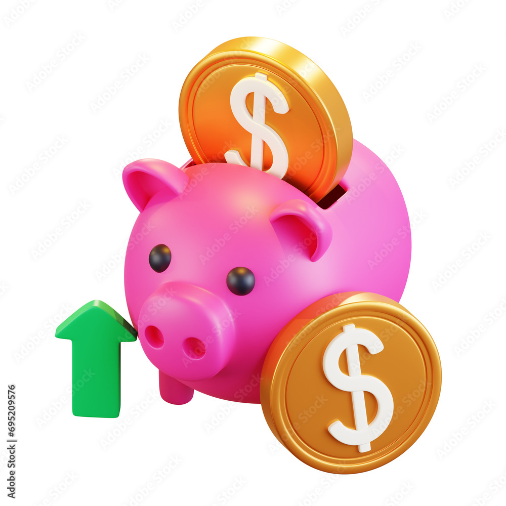 3D Piggy Bank Illustration