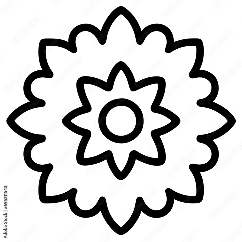 beautiful flower outline isolated in white and black colors beautiful flower outline isolated in white and black colors