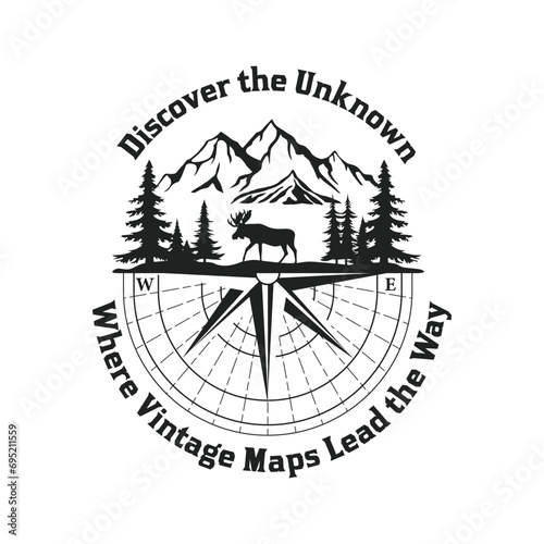 Discover The Unknown - black and white T-Shirt graphic