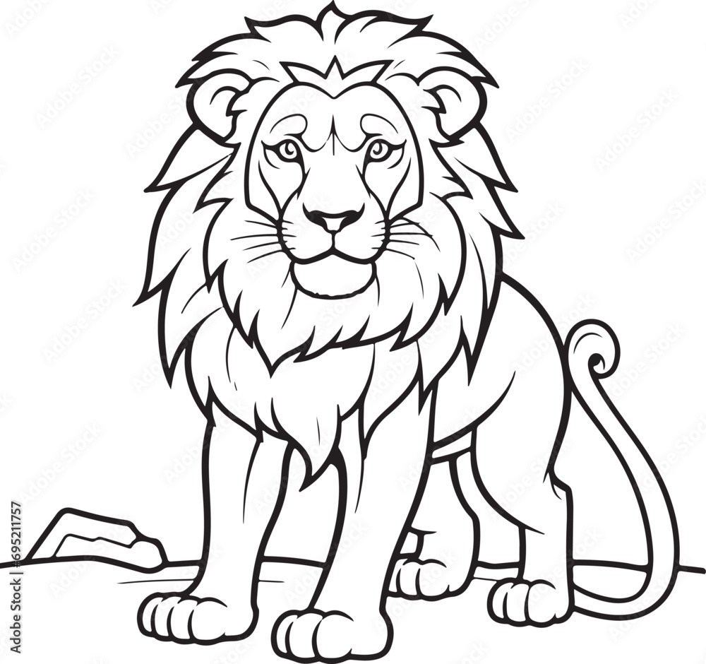 cute lion hand drawn coloring page illustration cute lion hand drawn coloring page illustration