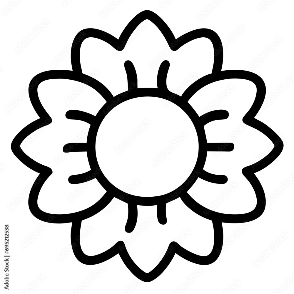 beautiful flower outline isolated in white and black colors beautiful flower outline isolated in white and black colors