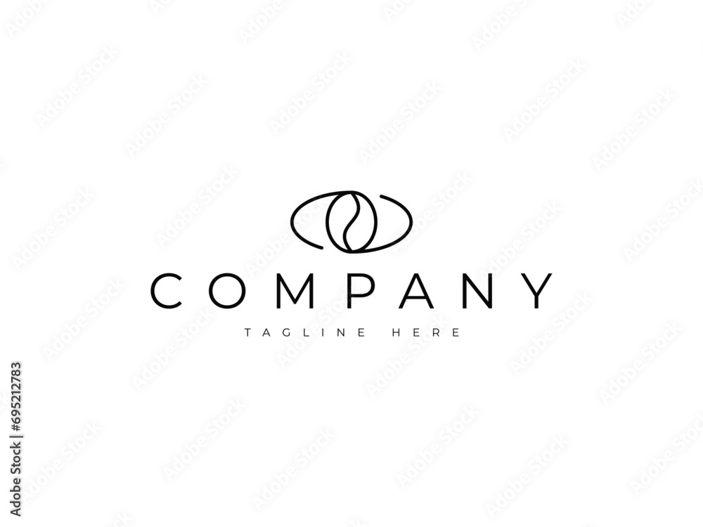 infinite coffee bean line logo design infinite coffee bean line logo design
