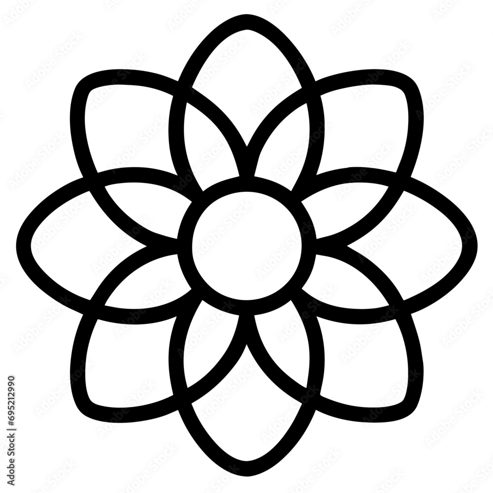 beautiful flower outline isolated in white and black colors beautiful flower outline isolated in white and black colors