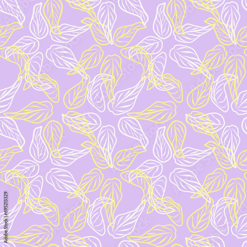 Pastels Tropical Leaf Seamless Pattern Design