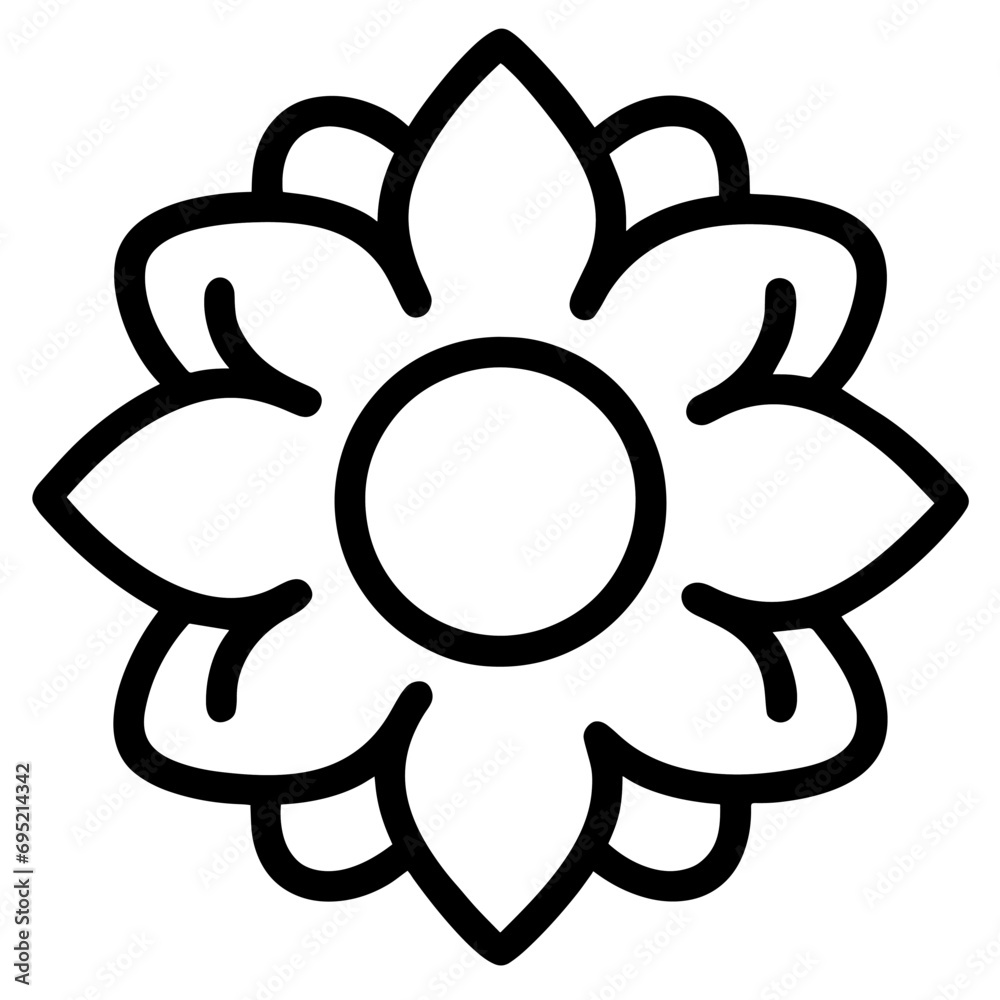 beautiful flower outline isolated in white and black colors beautiful flower outline isolated in white and black colors
