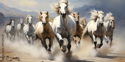 Running horses