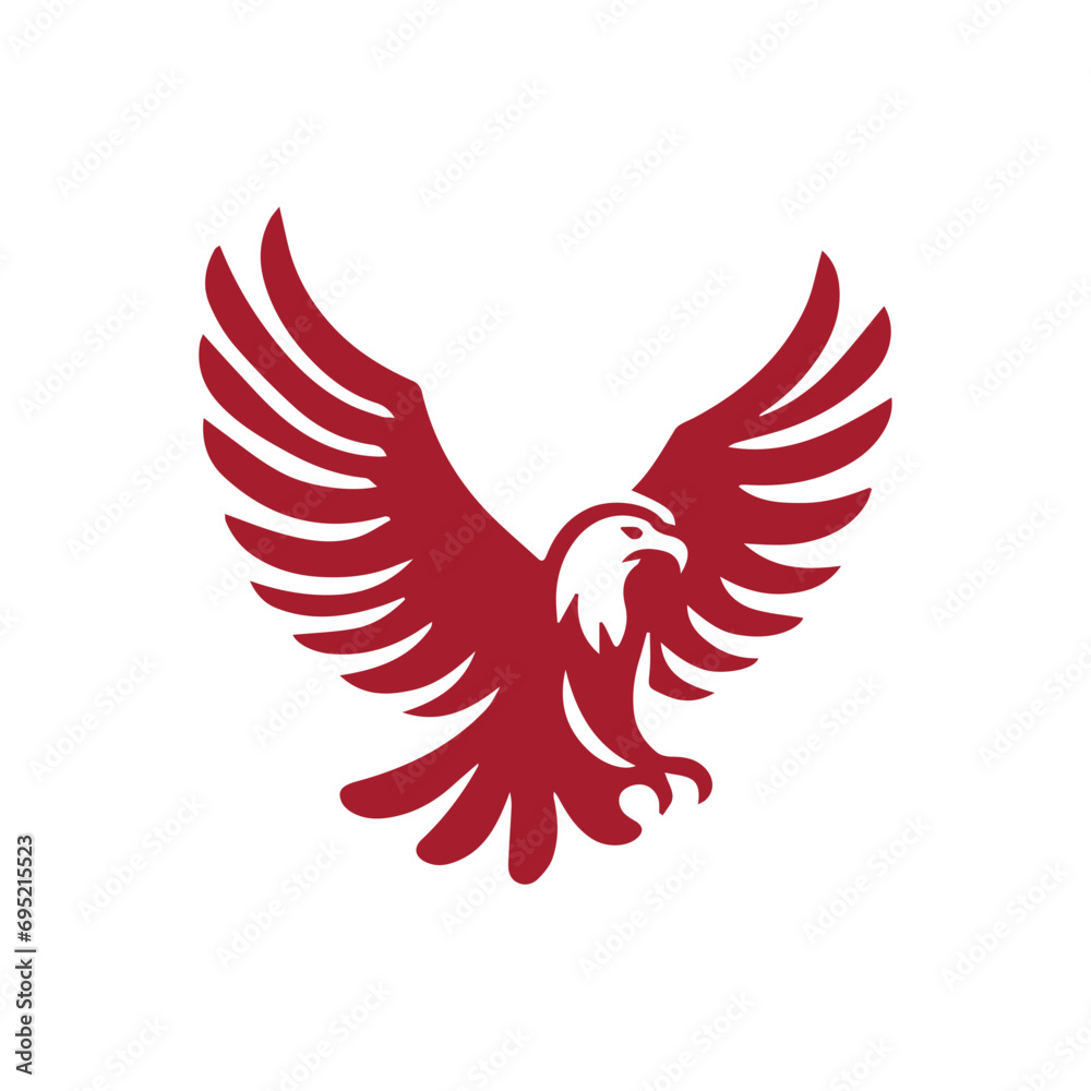 Fototapeta premium Simple Flat Eagle Logo Symbol on White Background