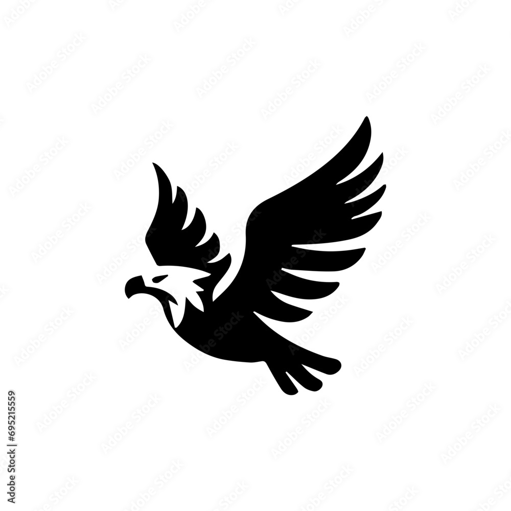 Obraz premium Simple Flat Eagle Logo Symbol on White Background